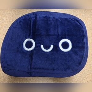 Plush Navy Blue Smiling Stuffed Animal Pillow